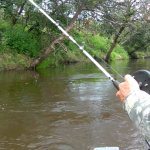 Fishing with a spinning rod with an inertial reel