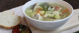Soup with potatoes and sea fish