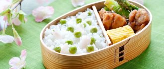 Japanese rice dishes. Recipe for onigiri from eggs, meat, chicken, fish, tuna at home 